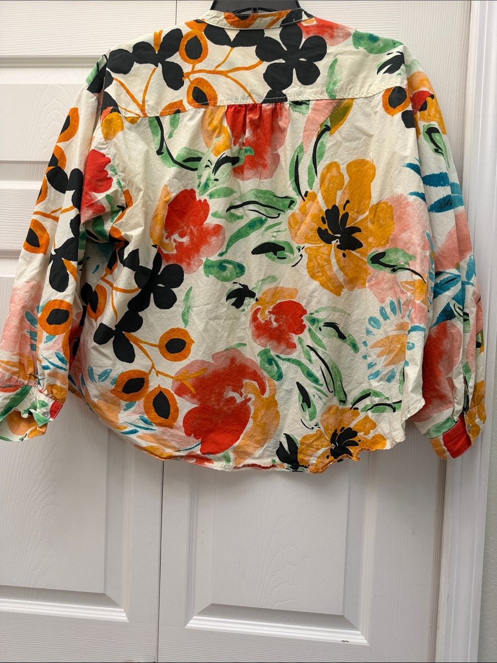 Anthropologie Multicolor Floral Button-Front Blouse. - Picture 3 of 8